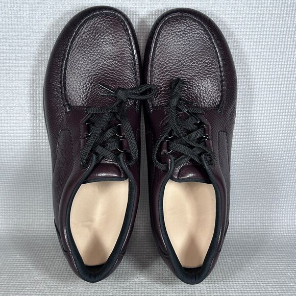 NEW SAS Men's Bout' Time Brown Pebble Grain Leather Lace-Up Moc Toe Oxford - Picture 11 of 12